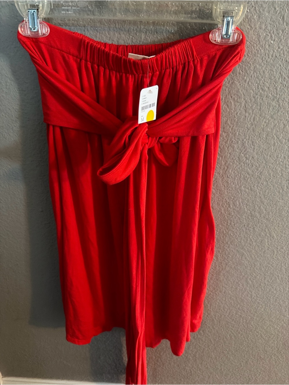 FP Movement Strapless Tie Front Romper Red Convertible Wrap Straps